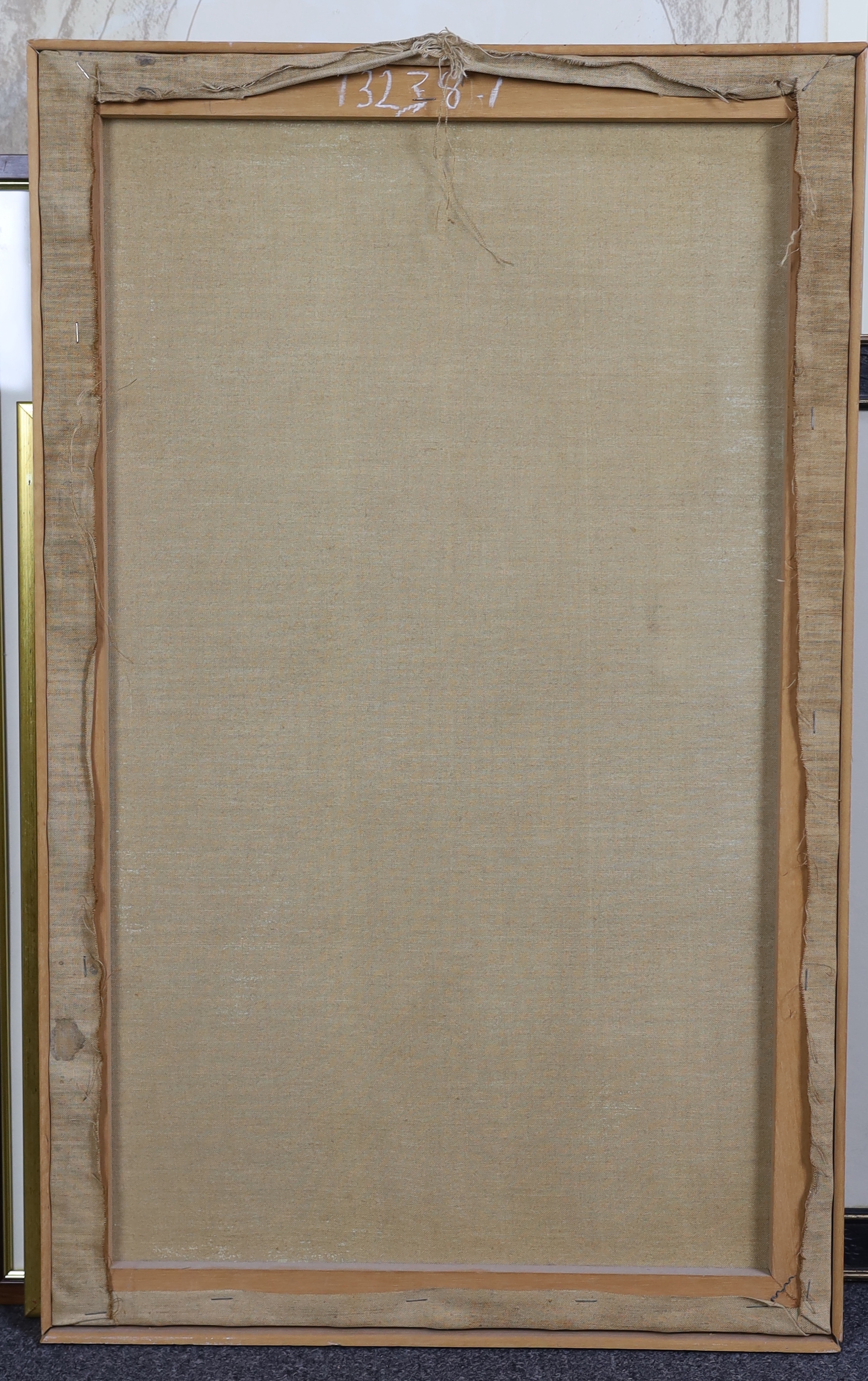 David Tindle R.A. (British, b.1932), Objects before a window, oil on canvas, 74 x 46cm